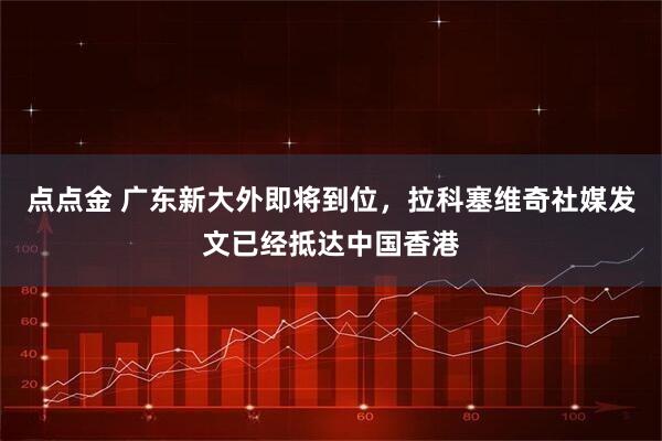点点金 广东新大外即将到位，拉科塞维奇社媒发文已经抵达中国香港
