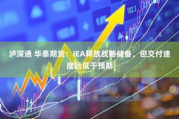 泸深通 华泰期货：IEA释放战略储备，但交付速度远低于预期