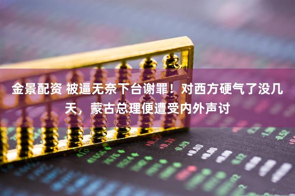 金景配资 被逼无奈下台谢罪！对西方硬气了没几天，蒙古总理便遭受内外声讨